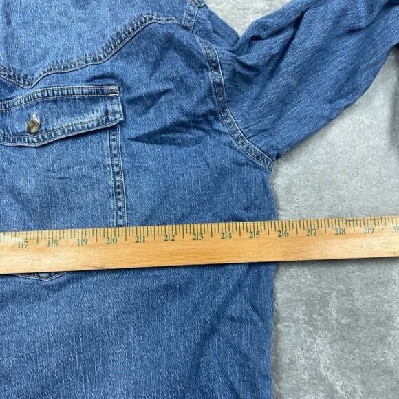 Gloria Vanderbilt Womens Denim Button-Up Shirt XL Casual Loose Fit d0630 - Picture 5 of 8